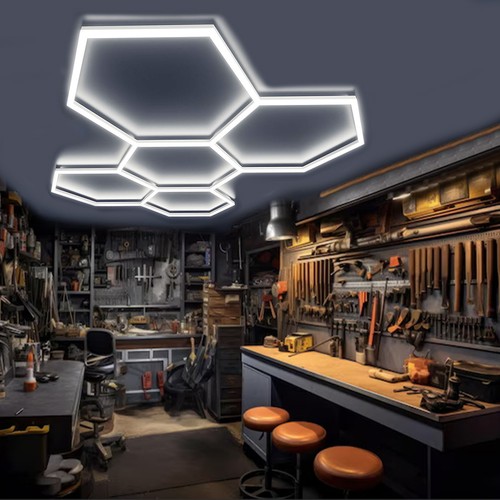 Hexagon led lampe werkstatt - 5x,