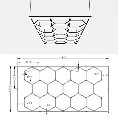 14hex hexagon led lampe - hexagon,