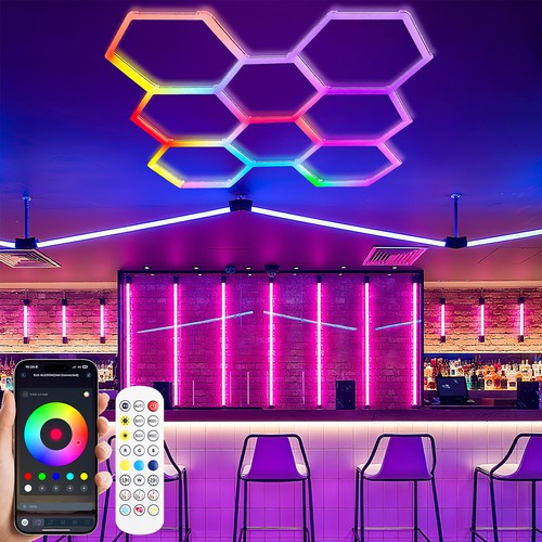Hexagon rgb led lampe - hexagon,