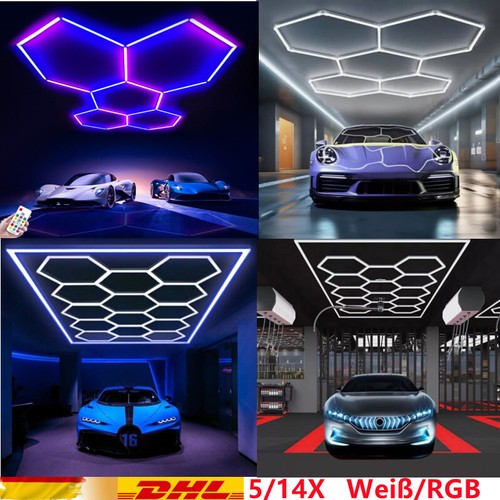 14x led hexagon lampe - hexagon,